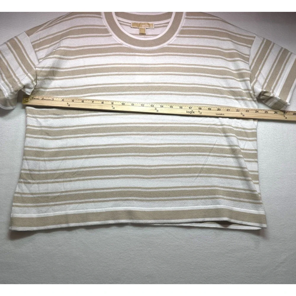 Michael Kors Women's Relaxed Fit Dune Stripe Soft‎ Knit Top XL NWT $88 MSRP